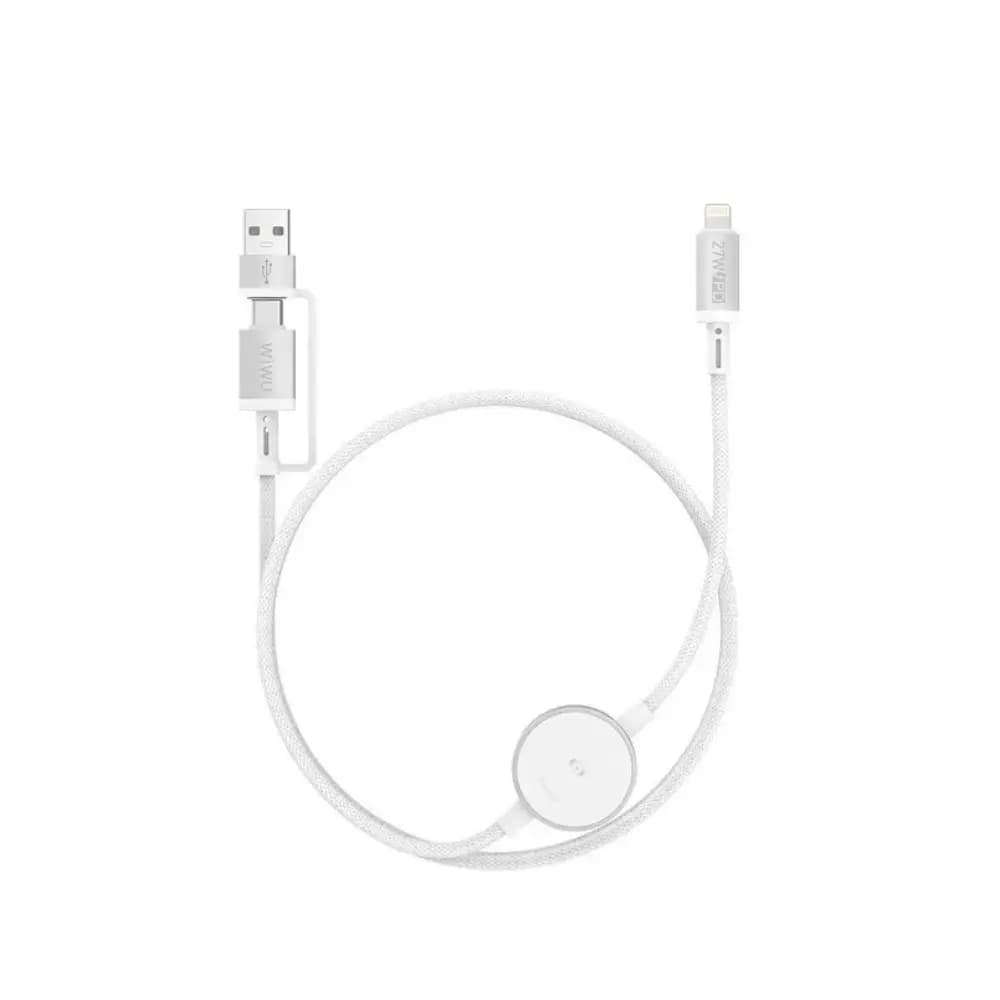 WiWU TitanLink 2-in-1 Apple Watch charging cable on white background WiWU TitanLink 2-in-1 Apple Watch charging cable on white background
