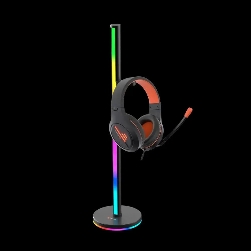 Meetion BK300 black smart lighting headset stand front view Meetion BK300 black smart lighting headset stand front view