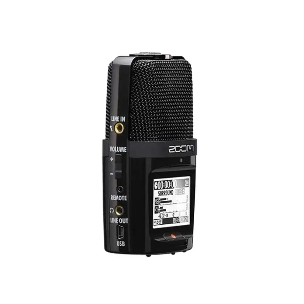 Zoom H2 Handy Recorder with 3 Integrated Microphones Zoom H2 Handy Recorder front view with built-in microphone