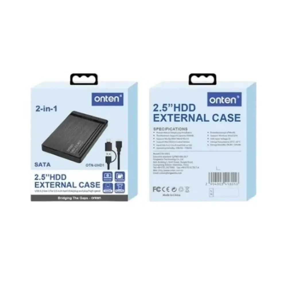 Onten OTN-UHD1 2.5 inch HDD enclosure front view Onten OTN-UHD1 2.5 inch HDD enclosure front view