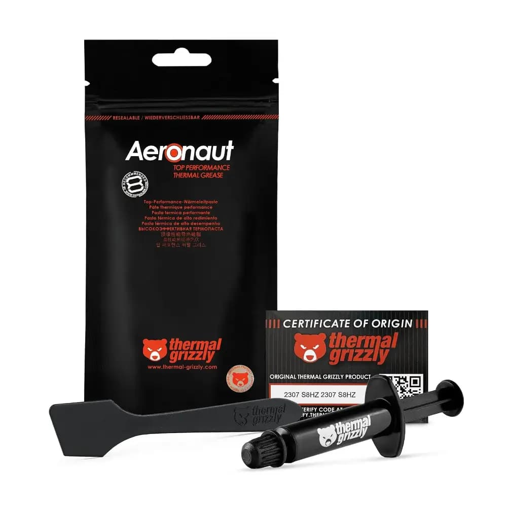 Thermal Grizzly Aeronaut 1g thermal paste syringe, main product view Thermal Grizzly Aeronaut 1g thermal paste syringe, main product view