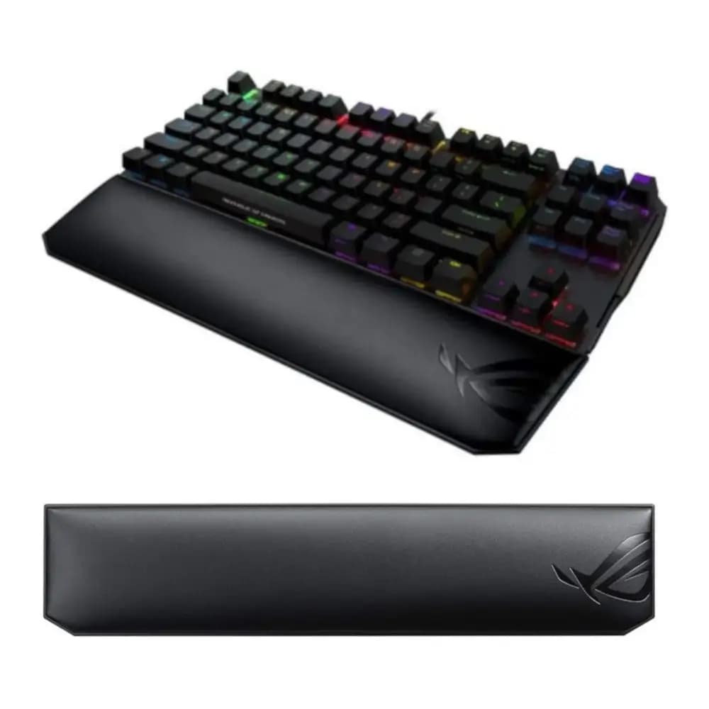Asus AC01 ROG gaming wrist rest in black, main product view Asus AC01 ROG gaming wrist rest in black, main product view