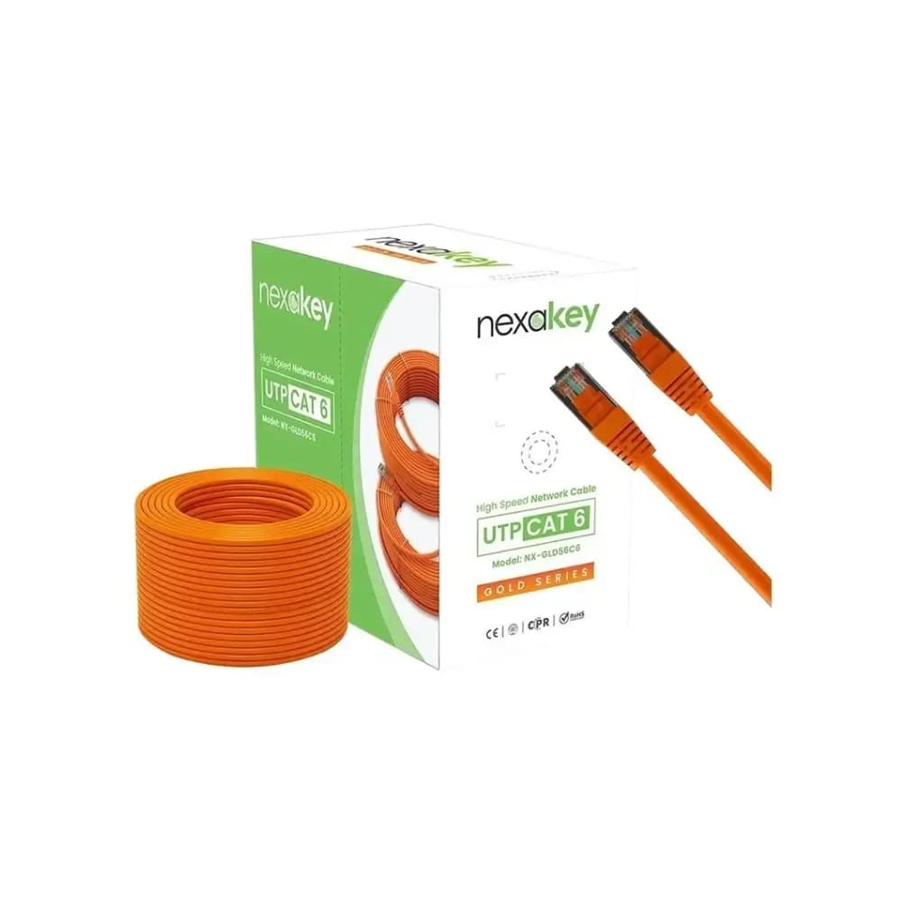 Full 100 meter Nexakey NX-GLD56C6 network cable coil from Geary BD