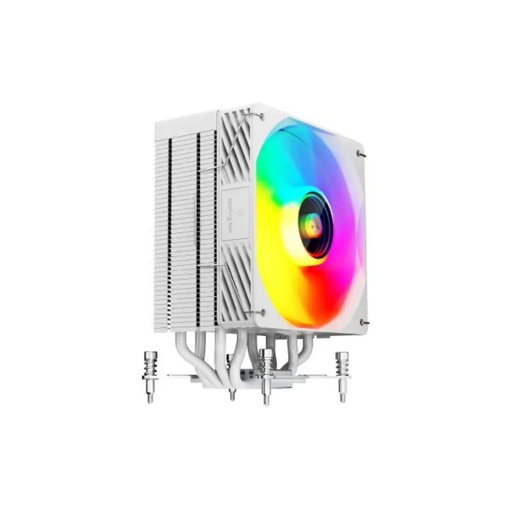 Value-Top GLACIO X200W RGB white air CPU cooler front view