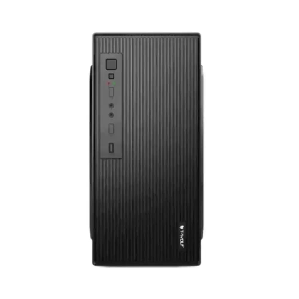 T-Wolf SHADOWCORE OFFICE black mATX mid tower casing front view T-Wolf SHADOWCORE OFFICE black mATX mid tower casing front view