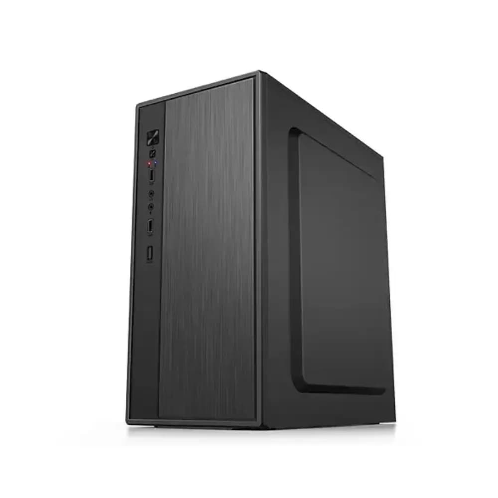 Golden Field 2506B black Micro-ATX casing front and side view Golden Field 2506B black Micro-ATX casing front and side view