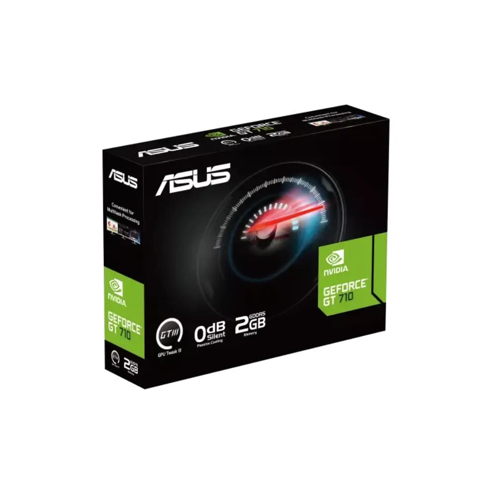 HDMI, DVI-D and VGA ports on the ASUS GT 710 GDDR5 EVO card HDMI, DVI-D and VGA ports on the ASUS GT 710 GDDR5 EVO card