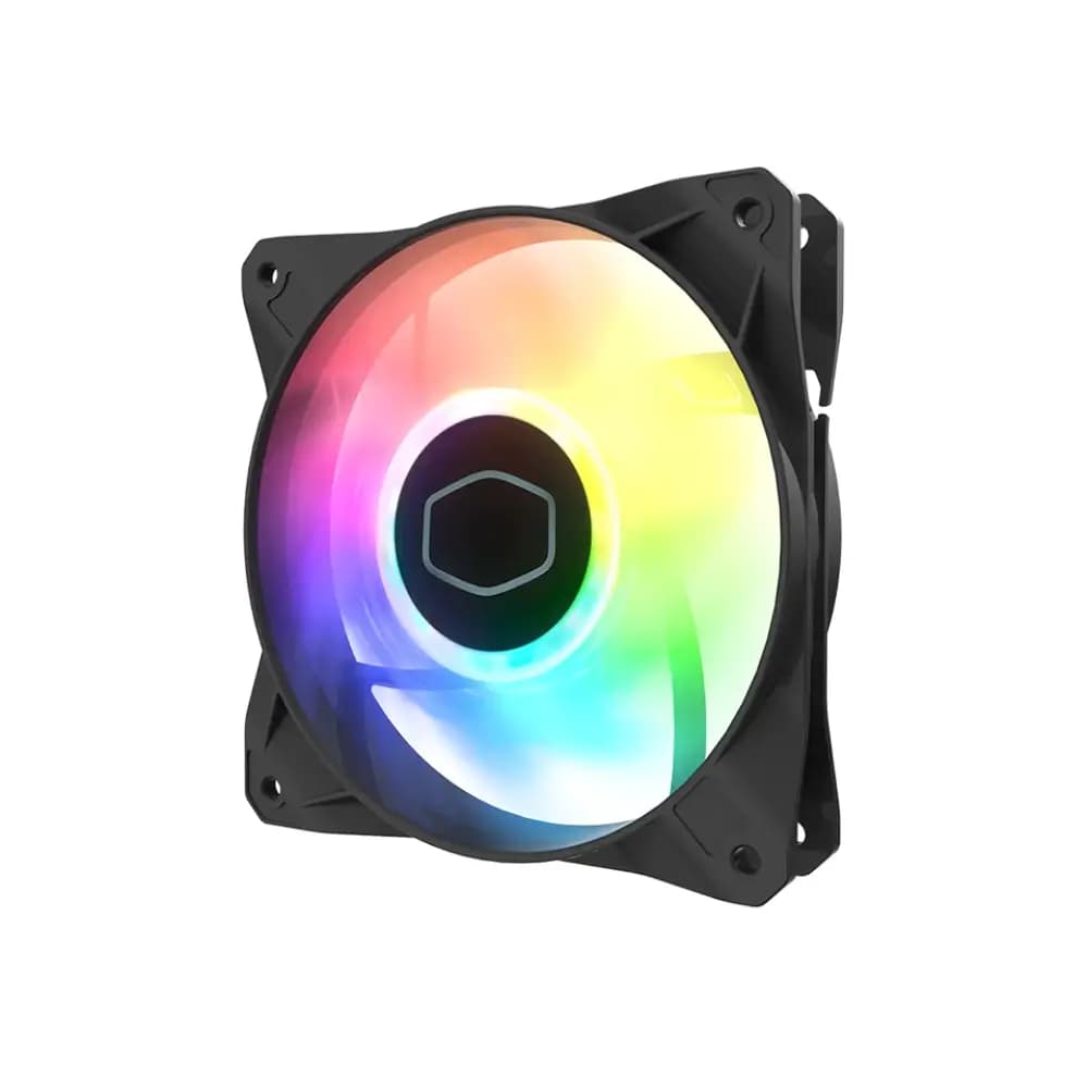 ARGB lighting glowing on the Cooler Master CF120 case fan