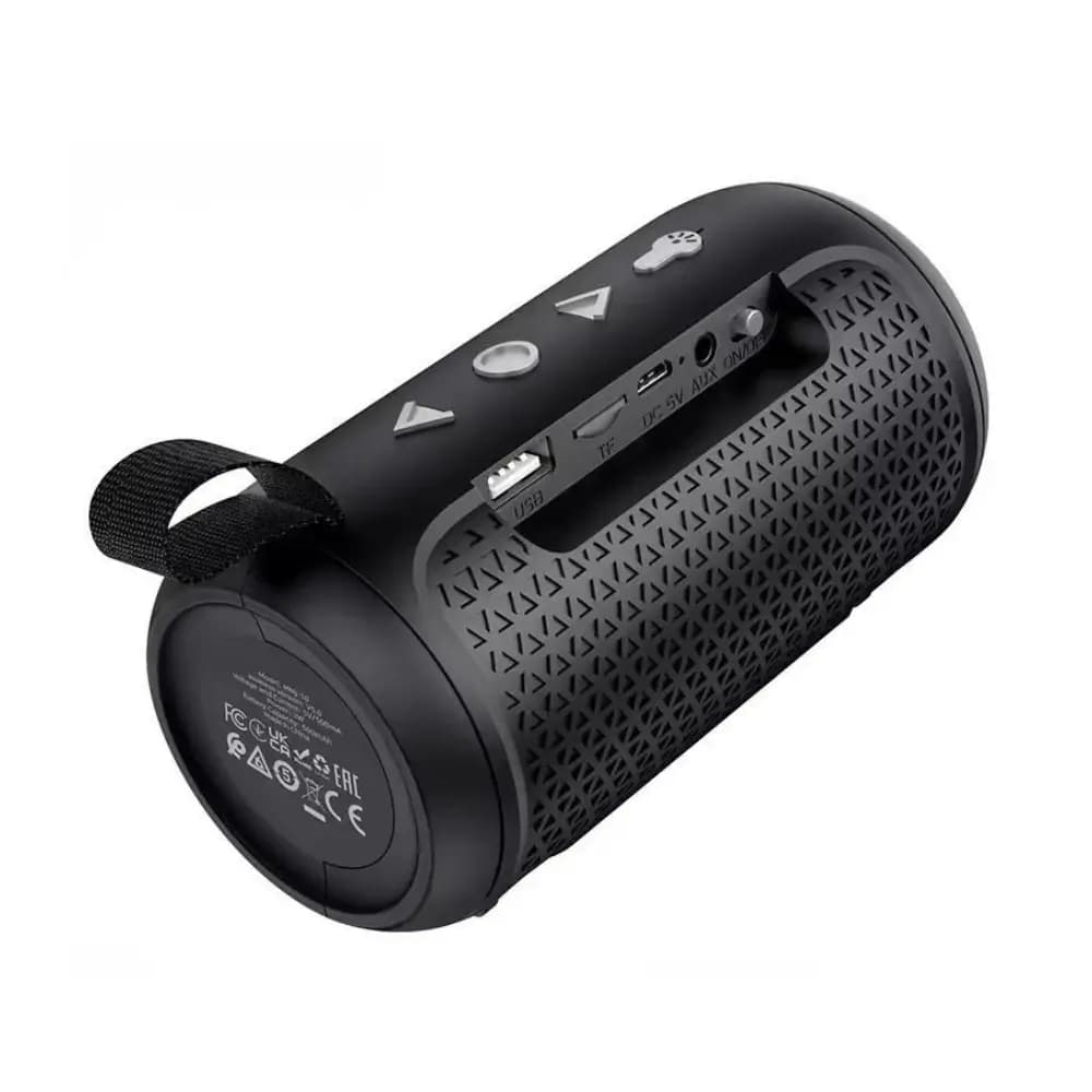 Hoco MMJ10 Portable Bluetooth Speaker with Built-In Flashlight Hoco MMJ10 wireless speaker with built-in flashlight switched on