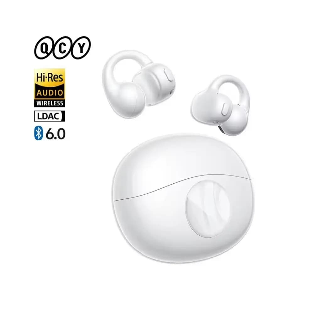 QCY Crossky C50i open-ear earbuds with charging case