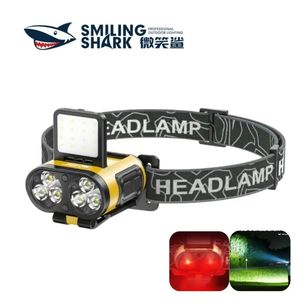 Smiling Shark TD-0199 Rechargeable Motion Sensor Headlamp Smiling Shark TD-0199 black motion sensor headlamp front view