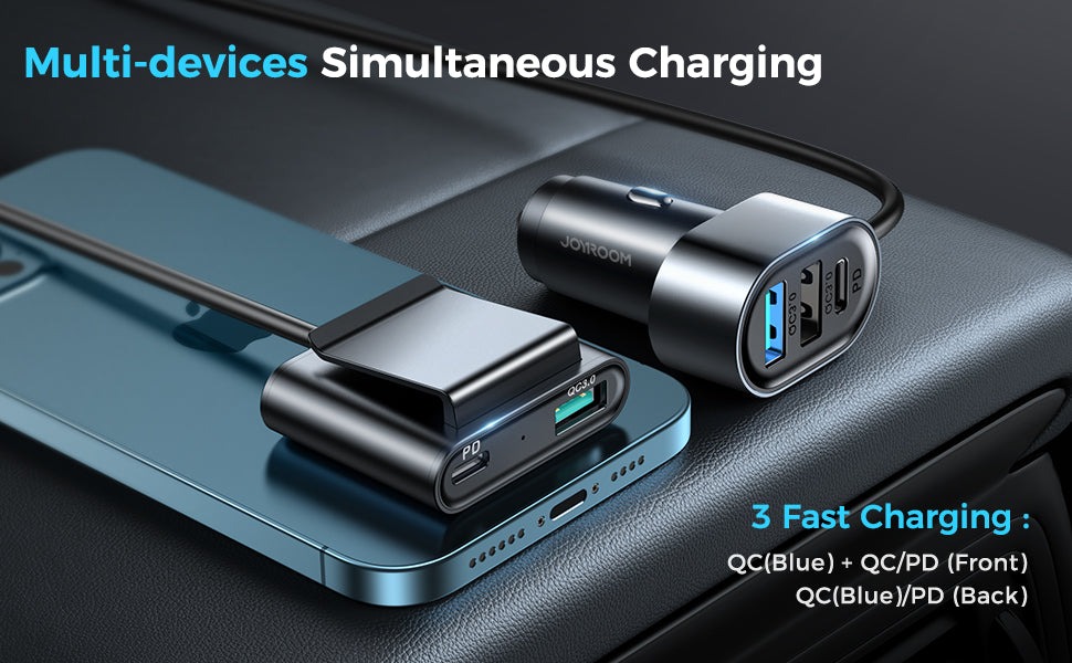  JR-CL05 72W 5 Ports Car Charger