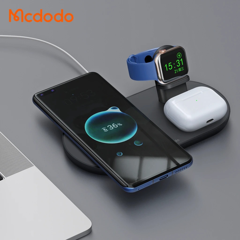 Mcdodo 3 in 1 15W Fast Wireless Charger Pad