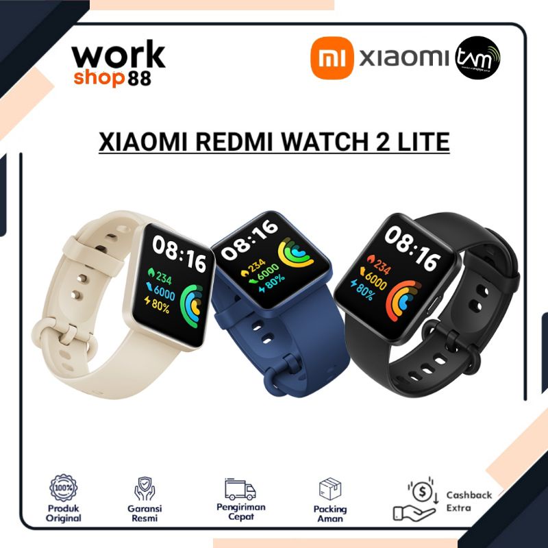 Redmi Watch 2 Lite Smart Watch: Feature: Freely switch between 100+ watch faces: Multiple trendsetting combinations to match your mood and outfit of the day. 100+ workout modesTrack your excercises like an expert: 17 professional modes, including HIIT and Yoga to help you achieve your fitness goal you wanted. 100 extended workout modes what will offer you more options. High-precision GPS chip. Supports the four major global positioning systems: The built-in GNSS chipset comes with improved performance for more precise position tracking. Four major global positioning systems – GPS, GLONASS, Galileo, BDS – are supported. Blood Oxygen Measurement: Blood oxygen saturation (SpO₂) level indicates the amount of oxygen in the blood. Get an SpO₂ measurement anytime anywhere for a peace of mind. Supports continuous SpO₂ tracking during sleep. Sleep Monitoring: Monitors your sleep 24-hour and provides detailed reports on deep sleep, light sleep and REM* stages to help you find out what is going on during your sleep. 24-Hour Heart Rate Tracking: Built-in high-precision PPG sensor to track your heart rate 24 hours a day. Sends alert when abnormal heart rate is detected*. 5 ATM Water resistance: Wearable in the shower and pool.