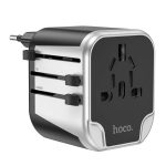 Hoco AC5 2USB+1Socket Universal Travel Adapter