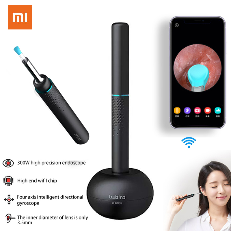 Xiaomi Bebird M9 Pro Smart Visual Ear Cleaner Stick: Feature: Made of PC and silicone material, the ear stick head is soft and comfortable 300w high precision endoscope, easy to dive into the small ear canal Magnetic charging base, 1.5 hours fast charge can be used for 60 days Four axis intelligent directional gyroscope, exquisite ear picking at any angle Lens bore only 3.5mm, special designed for children and people with small ears High-Tech WiFi Chip 19pcs secret ear parts to need your different needs Come with magnetically charged base, easy and convenient to charge and storage Intelligent visual ear stick, suitable for elderly and children Base accessory storage box : Easy to store, convenient and not messy . Use the scene to change the ear spoon head anytime, anywhere Specification: Brand: Xiaomi Product Name M9 Pro Intelligent Visual Ear Pick Rod Network Standards: IEEE 802.11 b/g/n Antenna: Built-in FPC Antenna Working Frequency: 2.4 GHz Image Transmission Rate: 30fps Working Environment Temperature: -10~50 Centigrade Battery: 350mAh Battery Life Approx 90 Minute Charge time: 1.5h Input Current: DC 5V 300mA Inside Diameter of Lens: 4.5mm Optimum Focal Length: 1.5 – 2cm Pixel: 3 Million Gravity Sensor: 4 Axis Host Weight 32g ( Without Base)