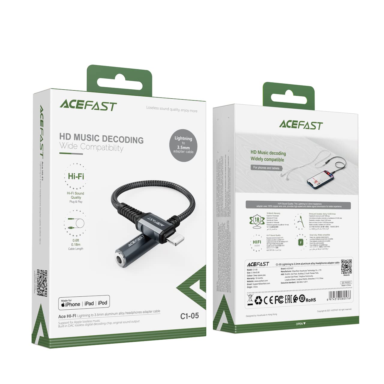 Acefast C1-05 Lightning to 3.5mm Dongle (12Months Warranty)