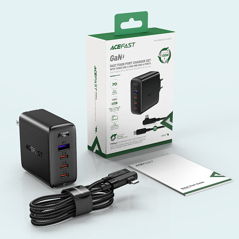 ACEFAST A39 PD 100W GaN Wall Charger Set with Cable