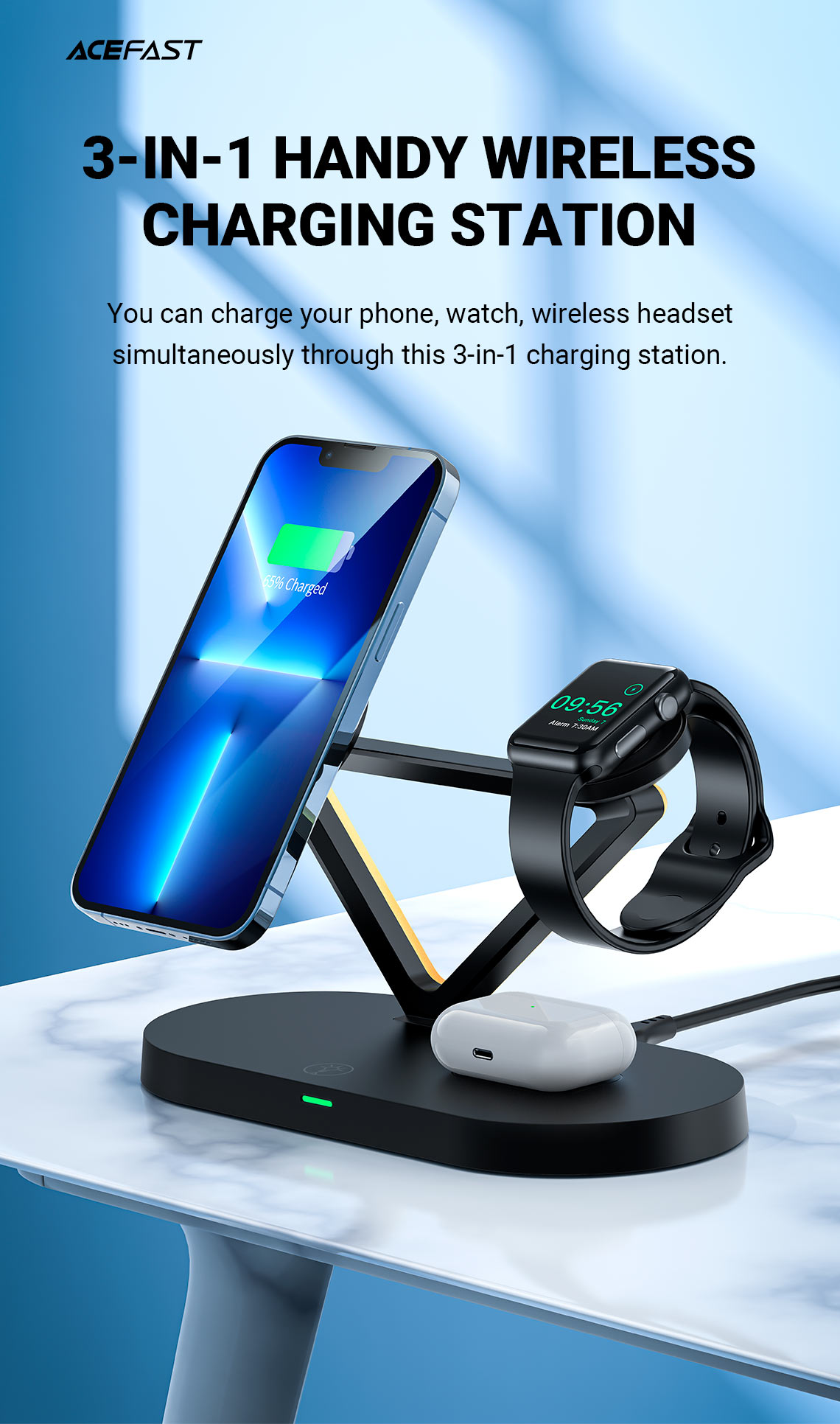 ACEFAST E9 45W 3-in-1 Magnetic Wireless Charger