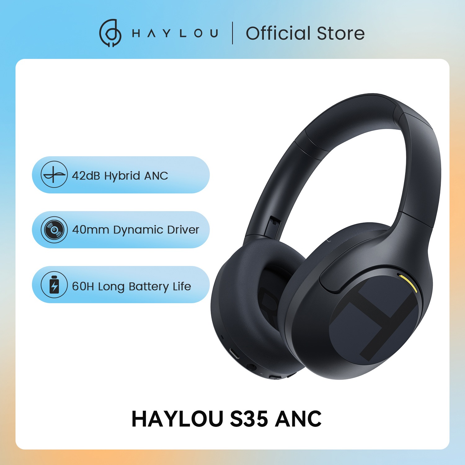 HAYLOU S35 ANC Over-ear Noise Canceling Headphones