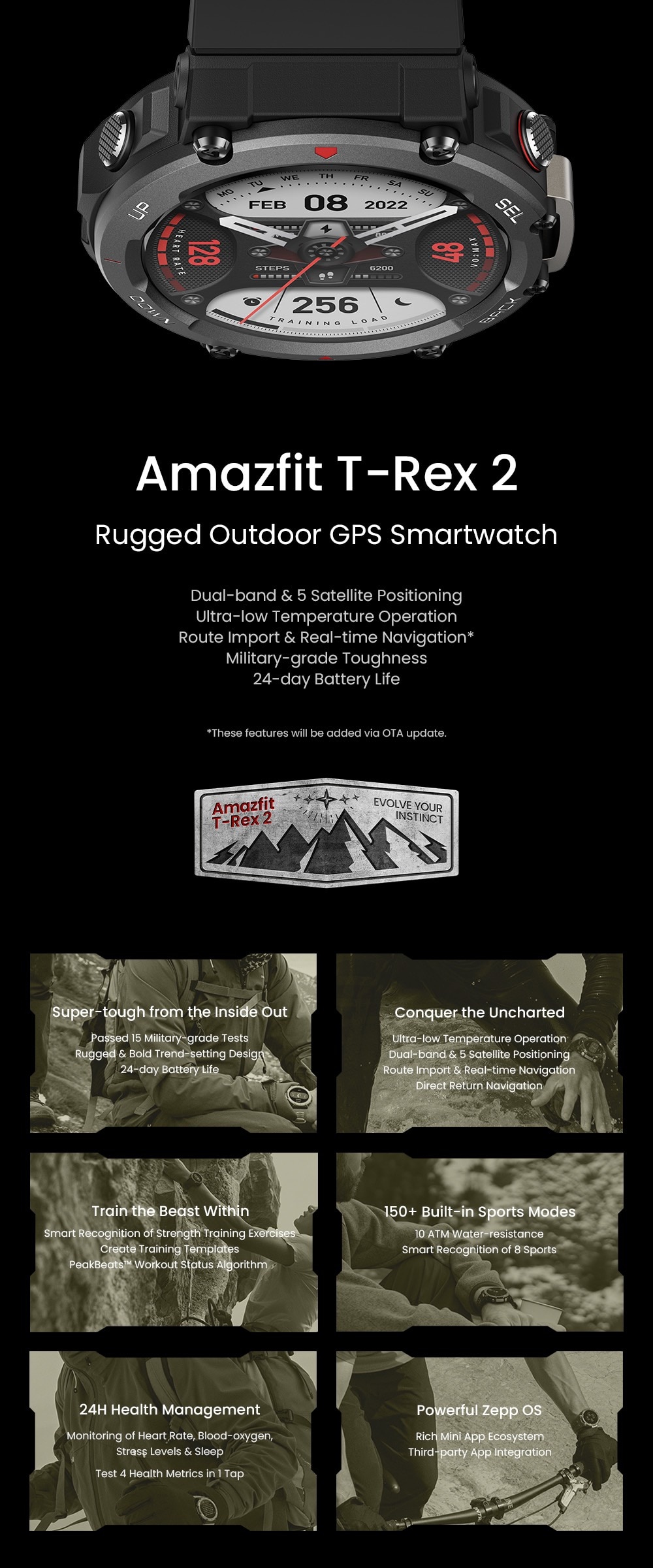 amazfit t-rex 2 smart watch