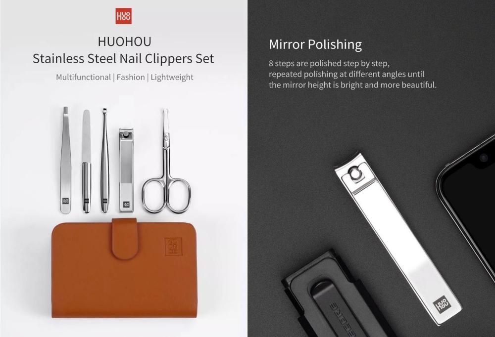 Xiaomi HUOHOU 5PCS Stainless Steel Nail Clipper Set