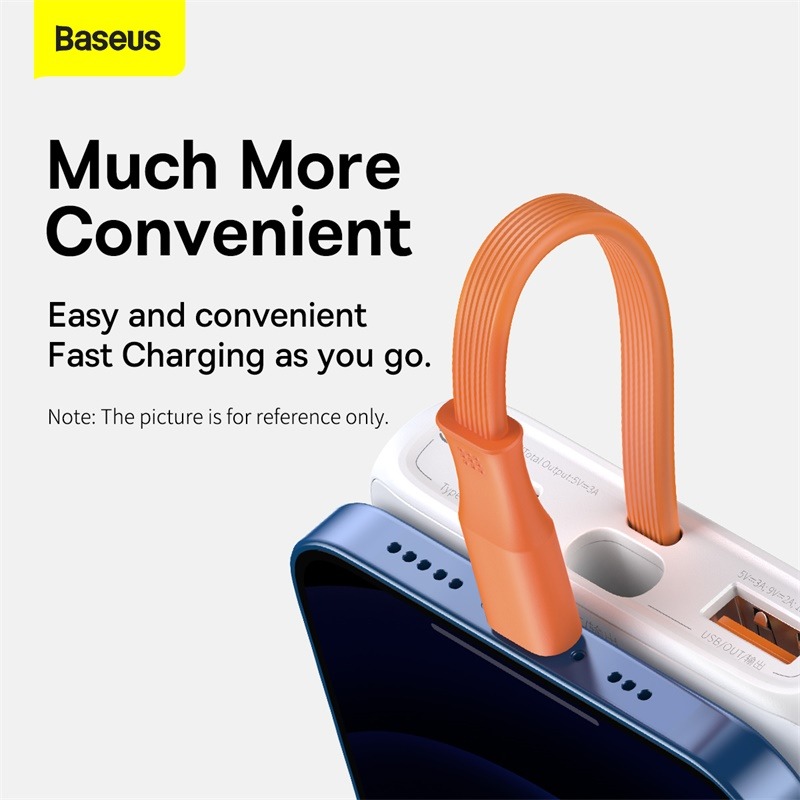 Baseus Block Digital Display Power Bank 10000mAh 20W with built in Lightning Cable