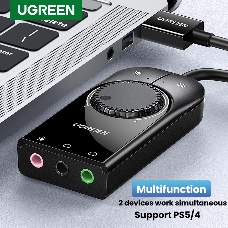 Ugreen USB Sound Card External Audio Card 3.5mm USB Adapter