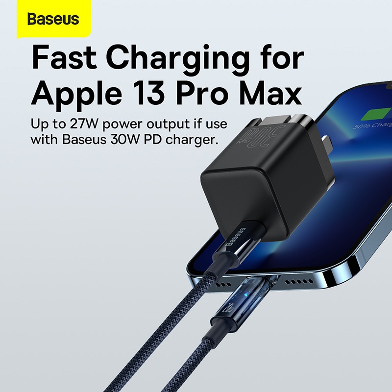 Baseus 20W Explorer Series Auto Power-Off Type-C to iPhone Fast Charging Data Cable