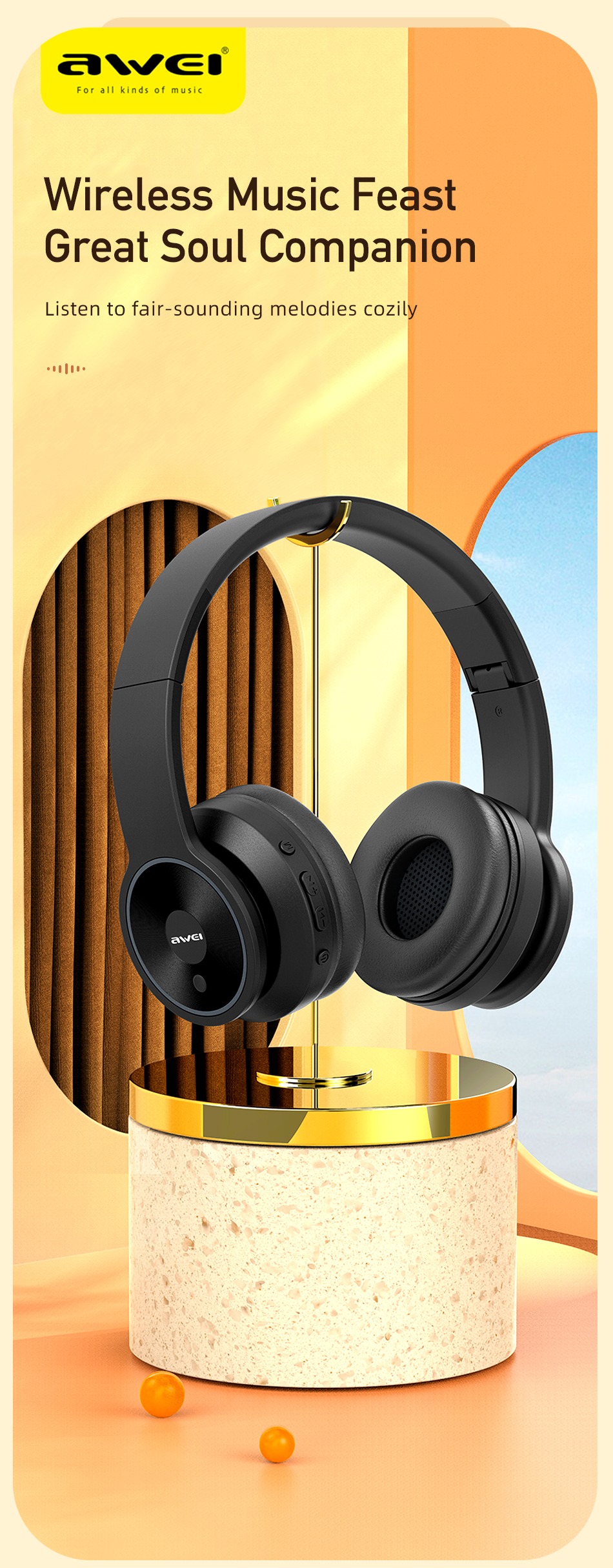 Awei A996BL Wireless Bluetooth Headphone