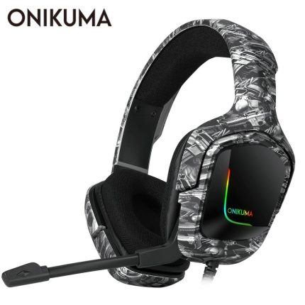 Onikuma K20 Camo Grey Gaming Headset with Surround Sound