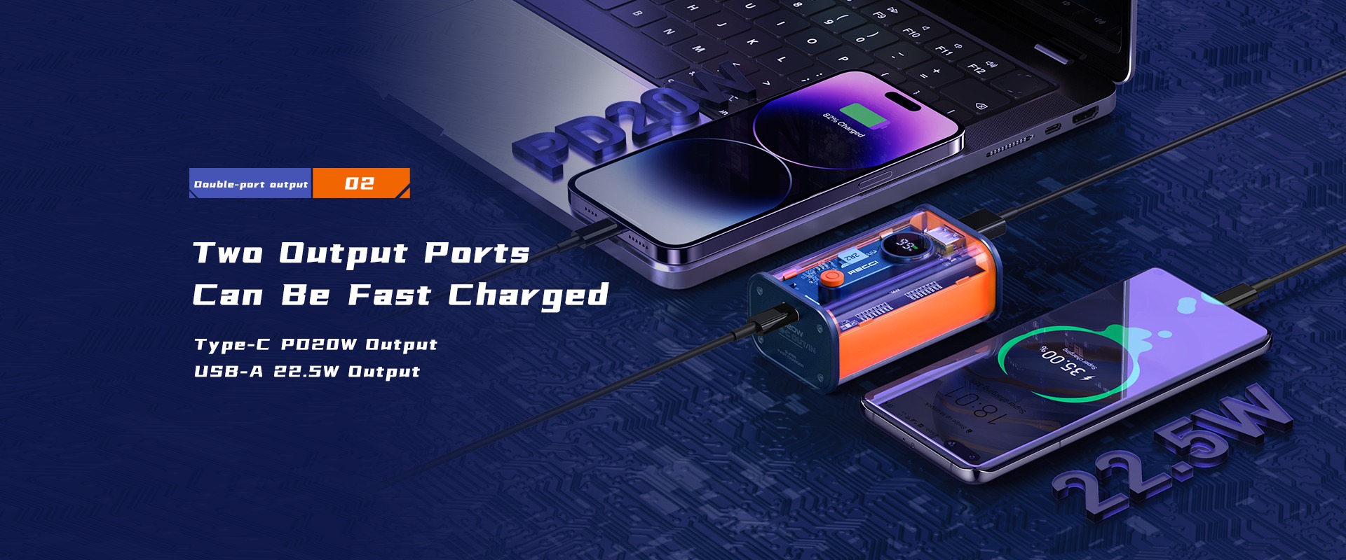 RECCI RPB-P35 Mars Series 10000 mAh 22.5W Power Bank