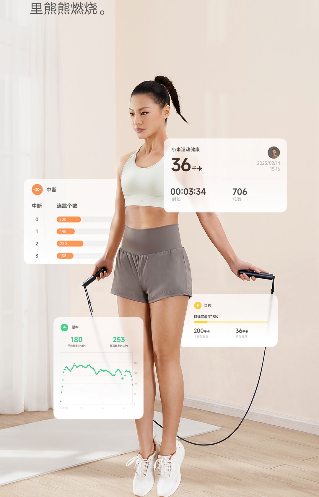 Xiaomi Mijia Smart Skipping Jump Rope Digital Counter With Apps Control
