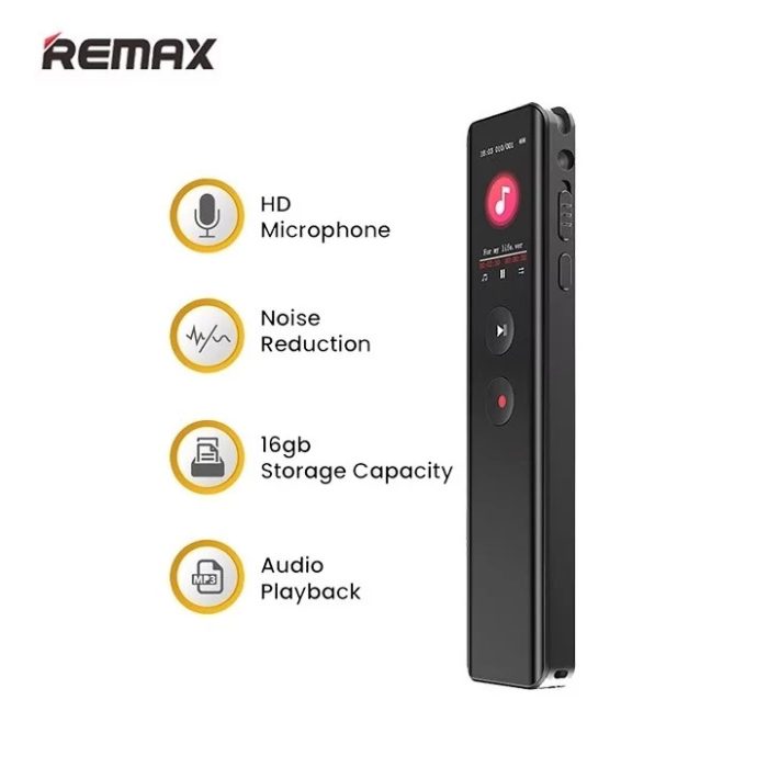 REMAX RP3 Digital Voice Recorder (16GB/1536K-BPS)