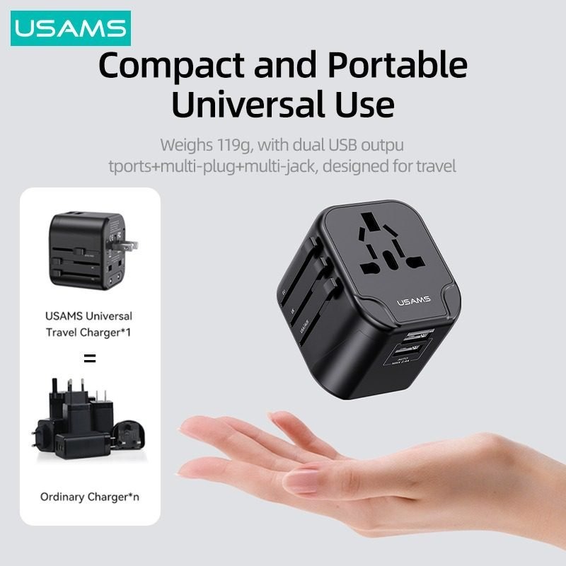 USAMS T2 Dual USB Universal Travel Charger