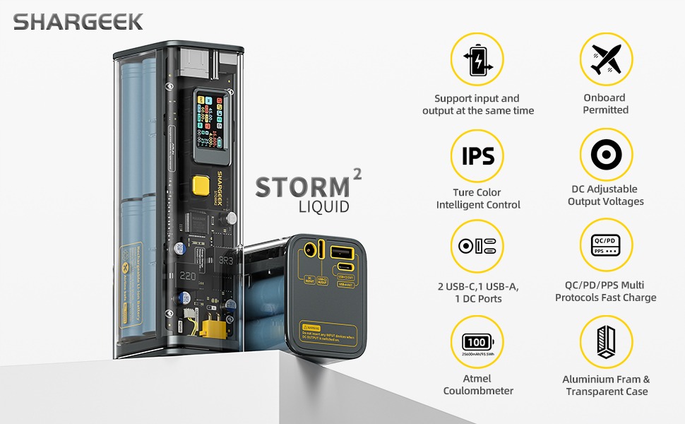 Shargeek Storm 2 100W 25600mAh Laptop Power Bank