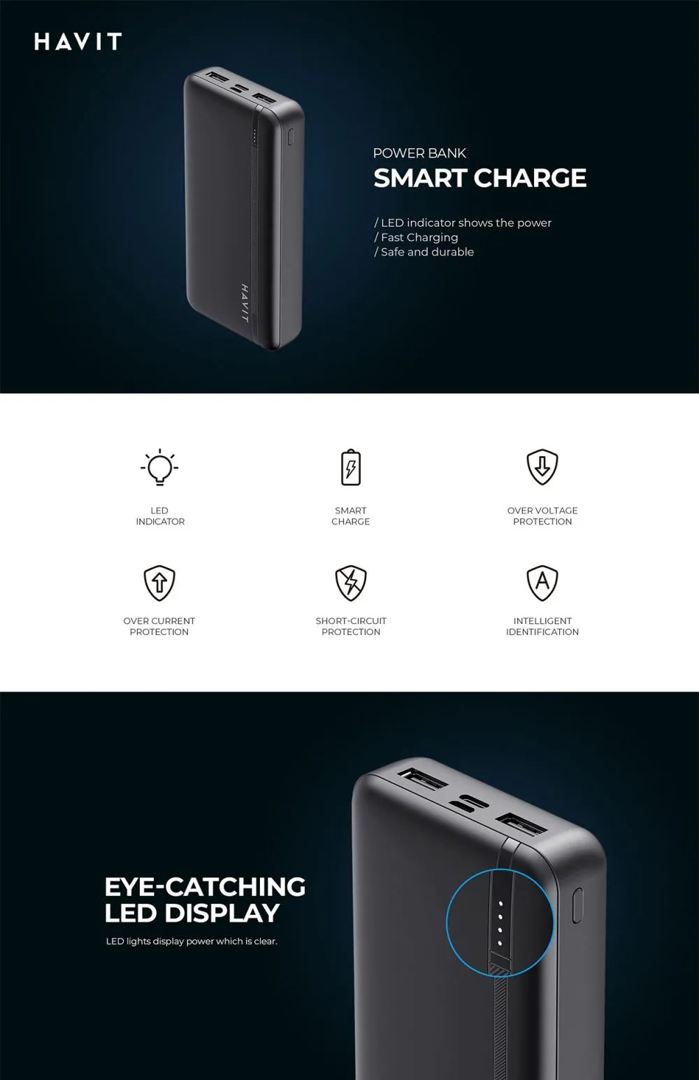 Havit PB92 22.5W 20000mAh Power Bank