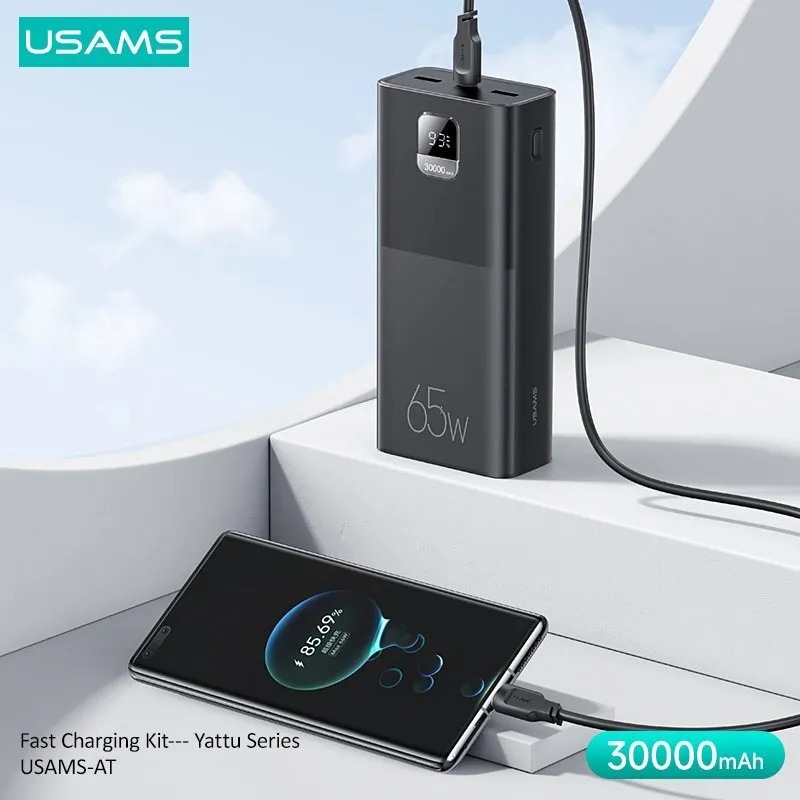 USAMS-AT PB68 65W 30000mAh Power Bank Digital Display