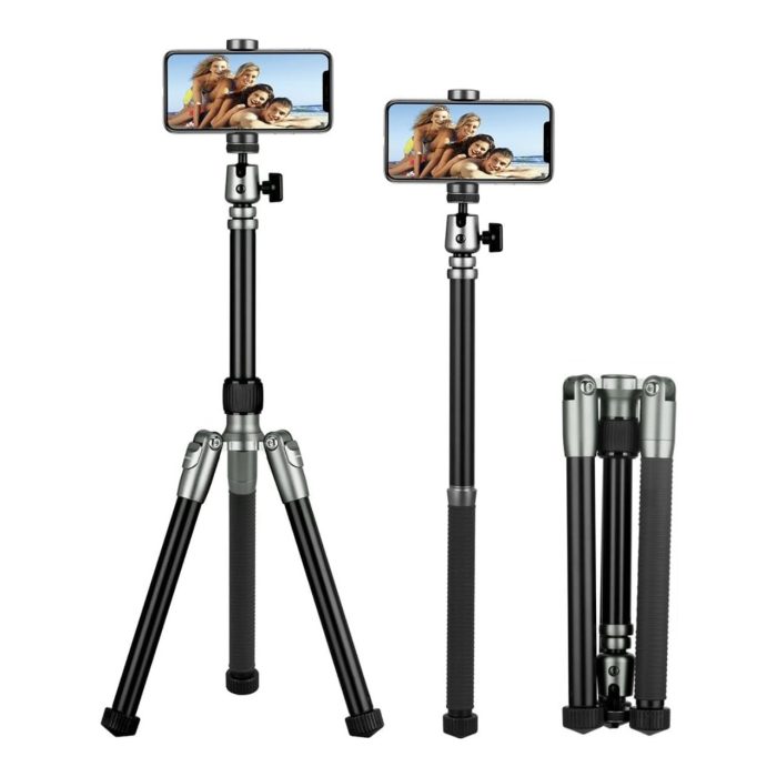 MOMAX Tripod Hero Portable Lightweight Camera Tripod Monopod Stand with Phone Clip TRS7