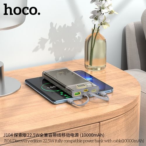 Hoco J104 Discovery Edition 22.5W 10000mAh Fully Compatible Power Bank with Cable