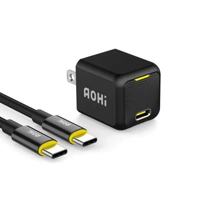 AOHI MAGCUBE 30W PD Fast Charger with USB-C to USB-C Cable