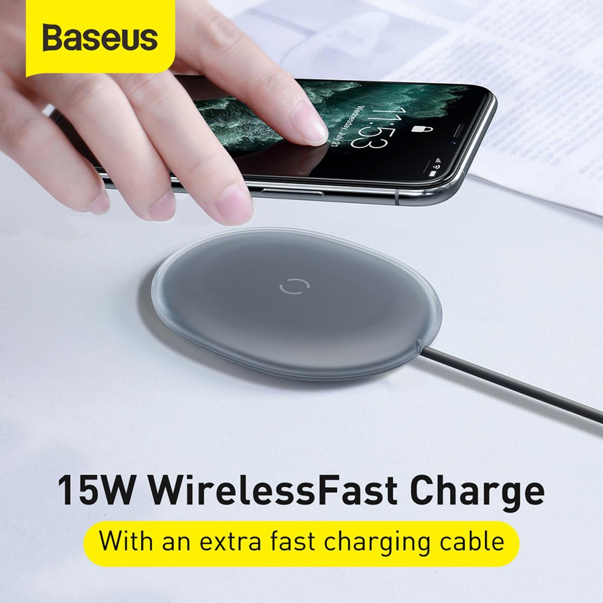 Baseus Jelly Wireless Charger 15W Fast Charging Qi Wireless Charger