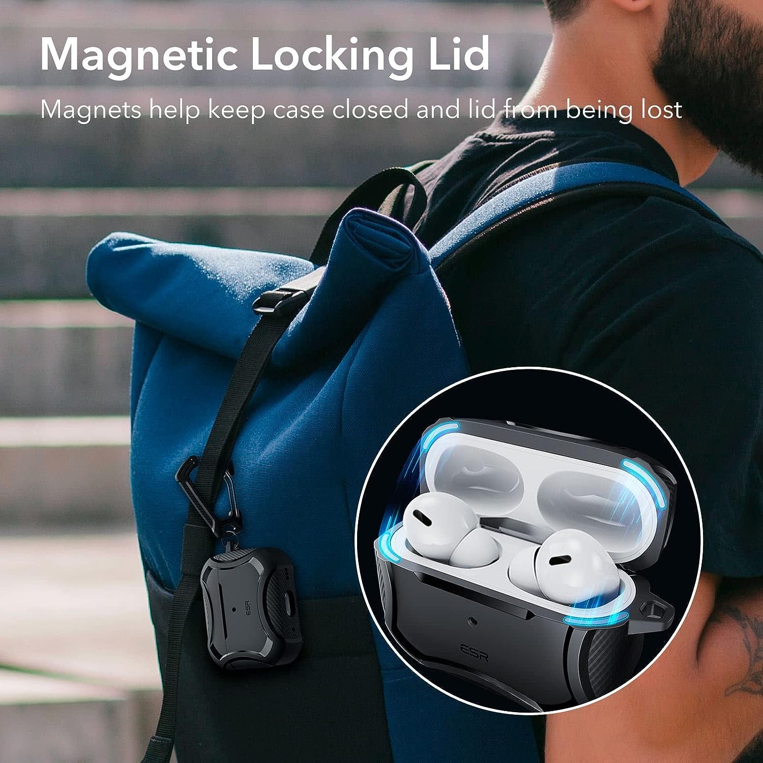 ESR Cyber Armor with HaloLock Magnetic Tough Case for AirPods Pro 2