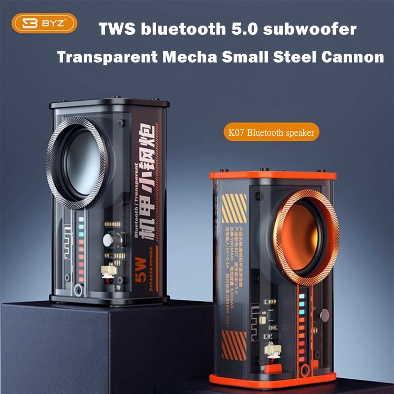 5W Dual TWS Transparent Bluetooth RGB Speaker