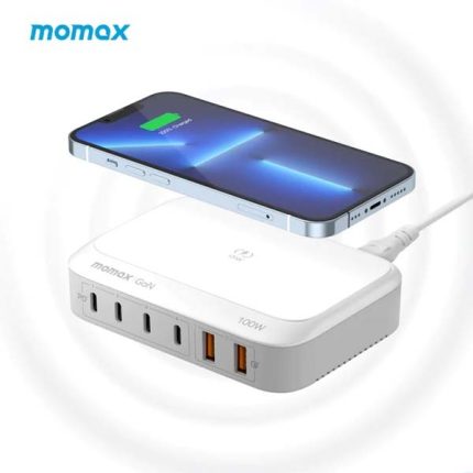 Momax UM28 Q.PLug Box GaN 100W Six Outputs with 15W Wireless Charging