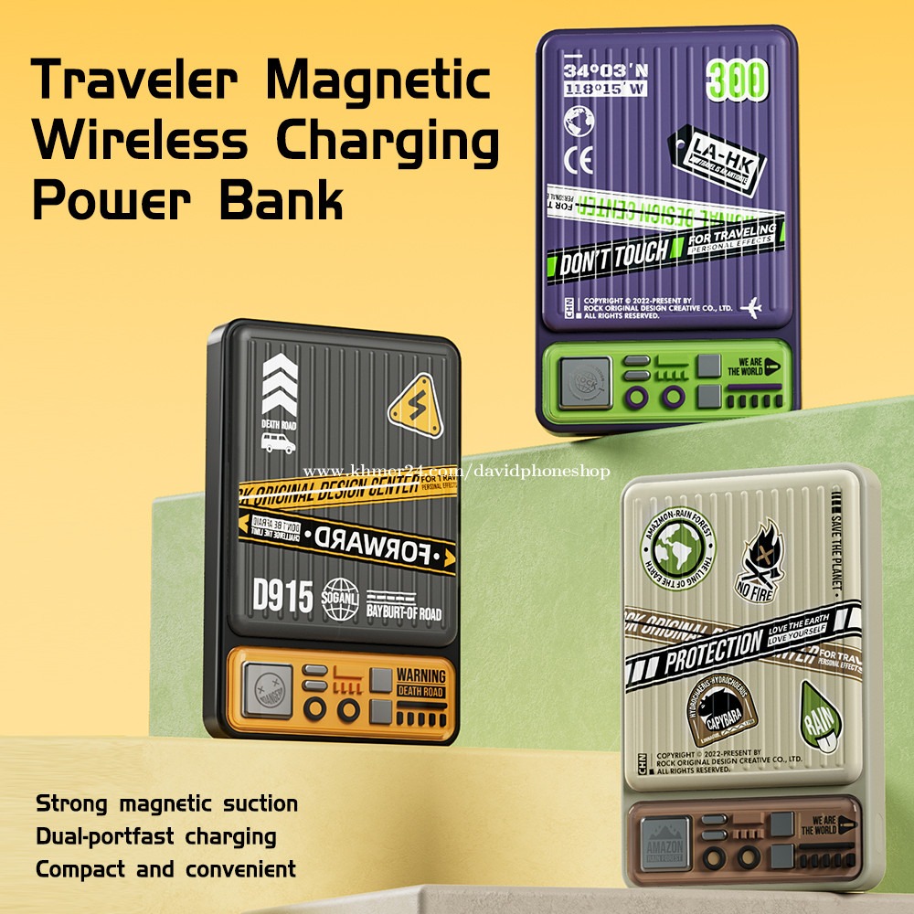 Rock Space S28 PD20W 10000mAh Travel Series Magnetic Wireless Power Bank