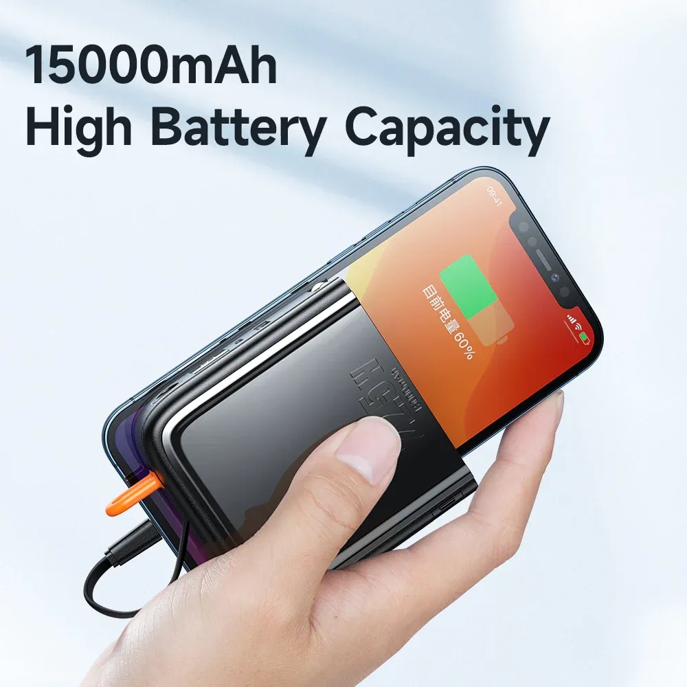 Mcdodo CH-117 22.5W QC 15000mAh Powerbank & Universal Charger with Built-in Cable