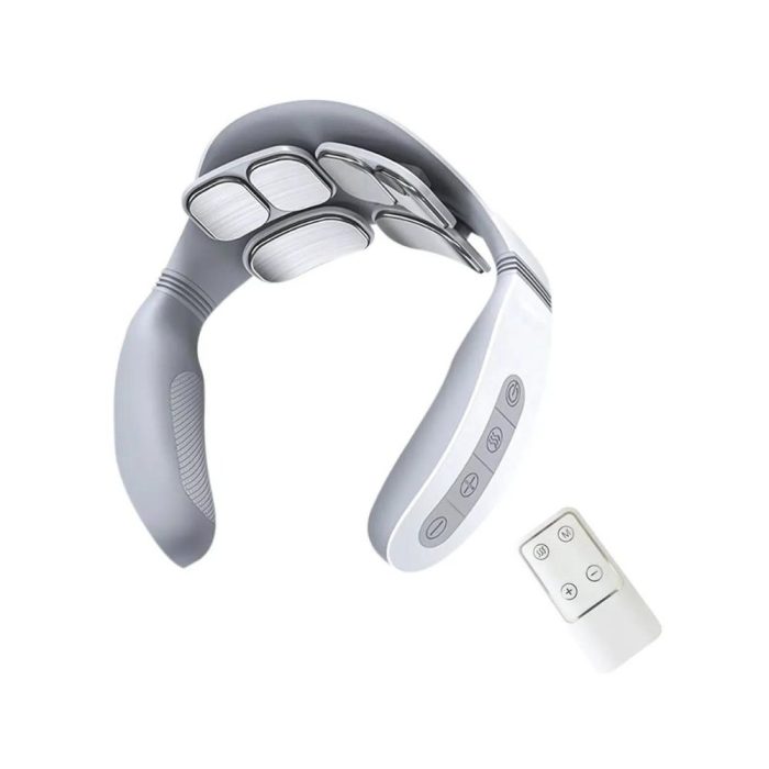 Neck Massager Pain Relief Heating Therapy 5 Massage Modes Voice Broadcast Remote Control