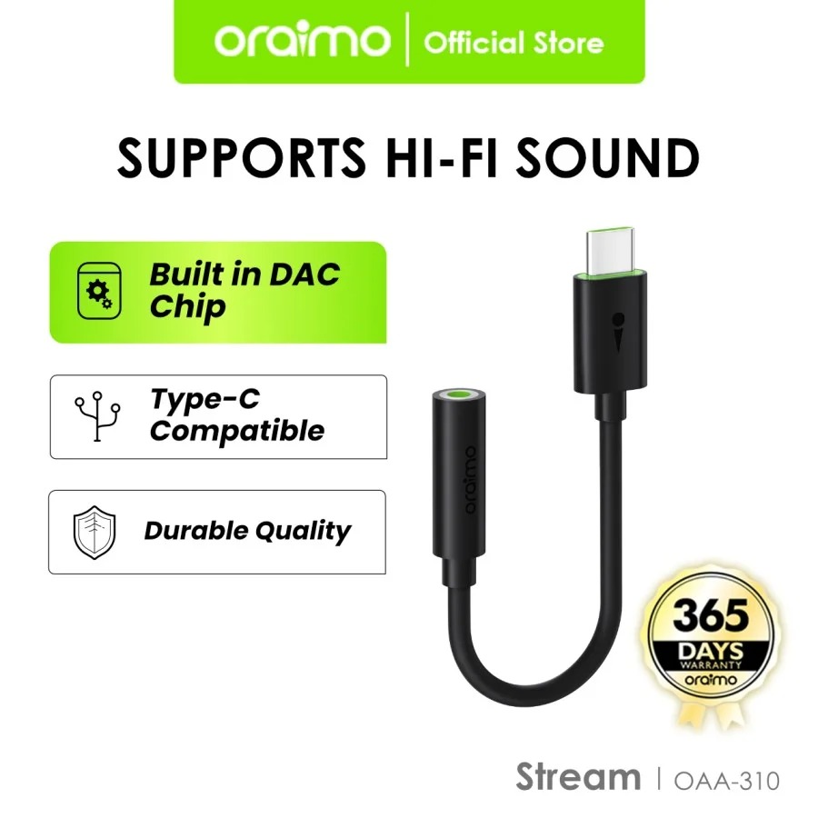 Oraimo OAA-310 Type C to 3.5mm Dongle (DAC Chip)