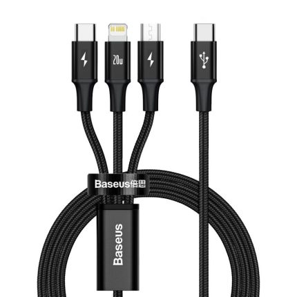 Baseus PD 20W Rapid Series 3-in-1 Fast Charging Data Cable Type-C to M+L+C